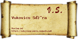 Vukovics Sára névjegykártya