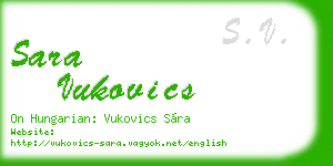 sara vukovics business card